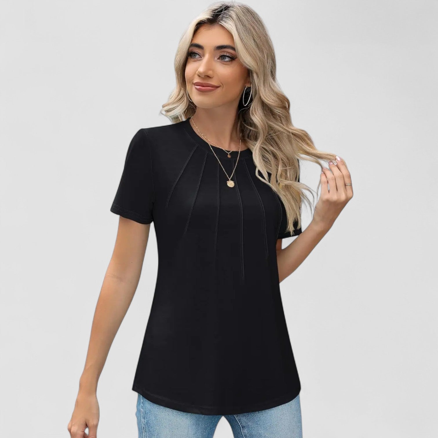 Nordstrom™ | Noelie – Kortärmad topp med sömdetaljer