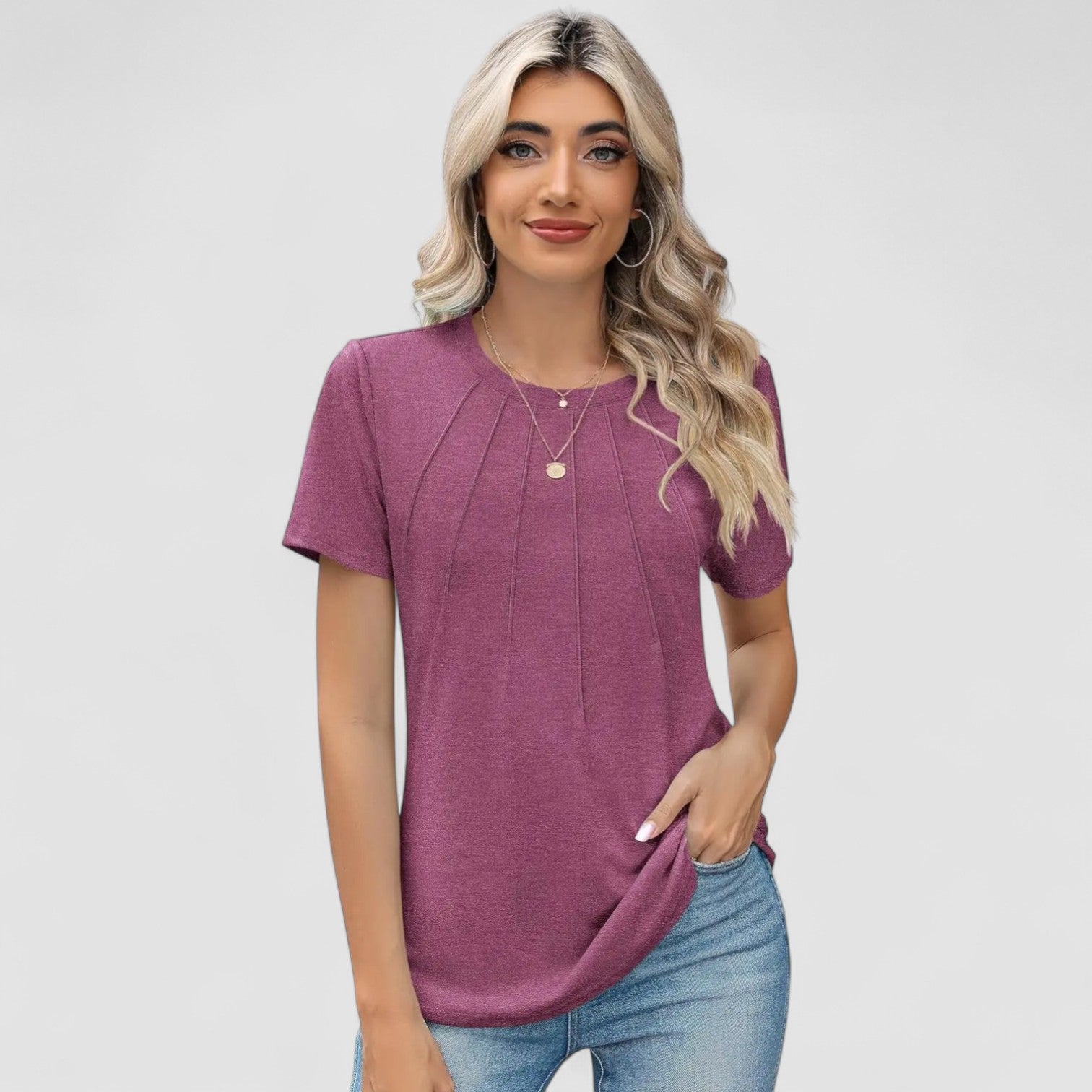 Nordstrom™ | Noelie – Kortärmad topp med sömdetaljer