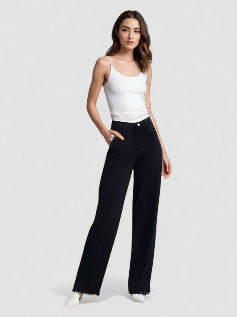 Nordstrom™ | Elegant Svart Jeans med Rå Finish